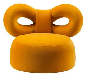 Qeeboo ribbon armchair poltrona fiocco stile ed eleganza in varie finiture, colore arancione