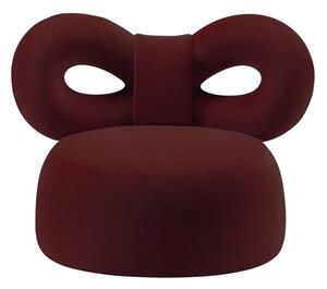 Qeeboo ribbon armchair poltrona fiocco stile ed eleganza in varie finiture, colore bordeaux