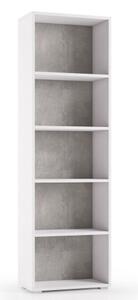 Libreria 5 vani texture 3d L60xP30xH195 cm CONTEMPORARY Bianco/Cemento