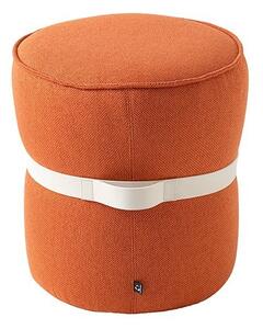 Pof pouf imbottito di connubia rivestito in tessuto disponibile in varie finiture, colore zafferano