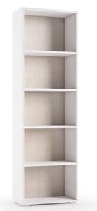 Libreria 5 vani texture 3d L60xP30xH195 cm CONTEMPORARY Bianco/Rovere