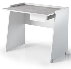 Scrivania porta pc L90xP60xH80 cm CONTEMPORARY Bianco/Cemento