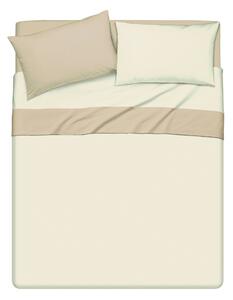Completo letto lenzuola bicolor in 100% cotone made in Italy BEIGE/SABBIA - SINGOLO