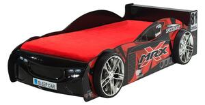 Auto letto mrx nero a forma di auto tuning nera