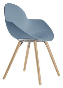 Altacorte cloe sedia con struttura gambe in legno o ferro disponibile in varie finiture, colore azzurro polvere, struttura gamba legno