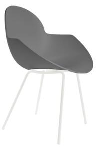 Altacorte cloe sedia con struttura gambe in legno o ferro disponibile in varie finiture, colore antracite, struttura gamba ferro bianco