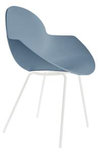 Altacorte cloe sedia con struttura gambe in legno o ferro disponibile in varie finiture, colore azzurro polvere, struttura gamba ferro bianco