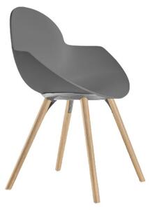 Altacorte cloe sedia con struttura gambe in legno o ferro disponibile in varie finiture, colore antracite, struttura gamba legno