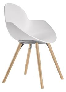 Altacorte cloe sedia con struttura gambe in legno o ferro disponibile in varie finiture, colore bianco, struttura gamba legno