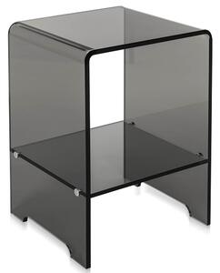 Tavolino in plexiglass accanto di iplex versatile e leggero disponibile in varie finiture, struttura trasparente fumè