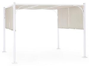 Gazebo pergola in ferro mt. 3x3xh.2,25 SLIDE Bianco-tortora