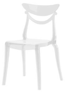 Alma design marlene sedie in policarbonato trasparente o nylon, colore bianco lucido, struttura nylon