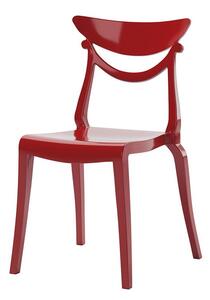 Alma design marlene sedie in policarbonato trasparente o nylon, struttura nylon, colore rosso pompeiano