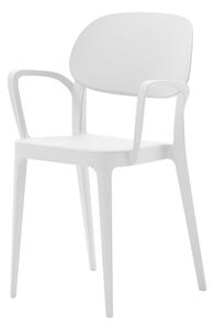 Alma design amy sedia disponibile in varie finiture con braccioli o senza, colore bianco, struttura con braccioli