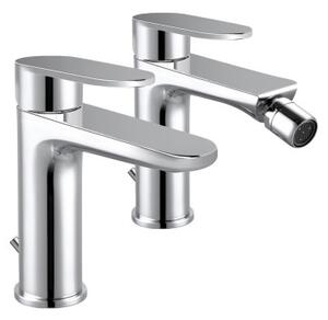 WINTER - Set 2 Miscelatori lavabo e bidet con scarico automatico Cromo