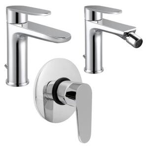 WINTER - Set 3 Miscelatori lavabo bidet incasso doccia Cromo