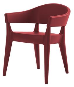 Alma design jo poltroncina struttura in polietilene disponibile in varie finiture, colore rosso ciliegia