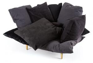 Seletti comfy armchair disponibile nella versione bianca o turchese, colore grigio scuro