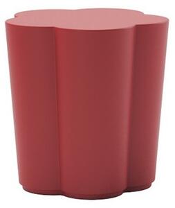 Tavolino pouf pepper di alma design struttura in polietilene adatto per interni ed esterni, colore rosso ciliegia