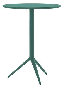 Tavolo rotondo ciak di alma design struttura in acciaio verniciato con piano ribaltabile, colore verde bosco