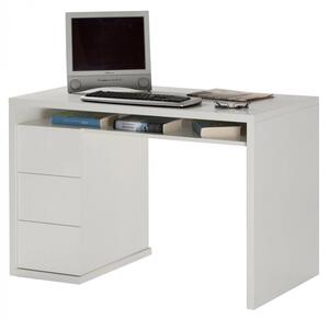 BROKER - Scrivania 3 cassetti con ripiano L110 x P60 x H75 Bianco laccato