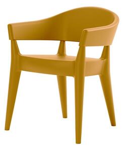 Alma design jo poltroncina struttura in polietilene disponibile in varie finiture, colore giallo ambra