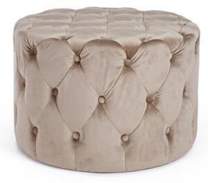 Pouf tondo in velluto Ø 60 x H42 cm LORELLA Tortora