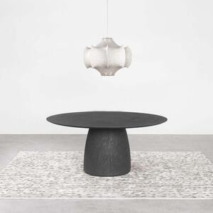 Tavolo bold di capod'opera struttura realizzata da un corpo cavo in cemento ad alto rendimento, finiture concrete dark, aggiungi optional senza piatto lazy susan