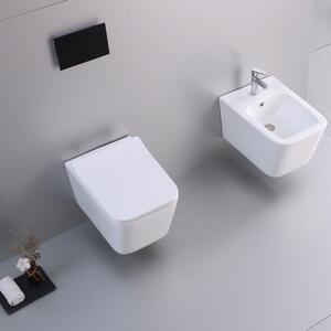 PLAIN - Set sanitari sospesi vaso rimless con coprivaso e bidet