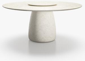 Tavolo bold di capod'opera struttura realizzata da un corpo cavo in cemento ad alto rendimento, finiture concrete light, aggiungi optional con piatto lazy susan