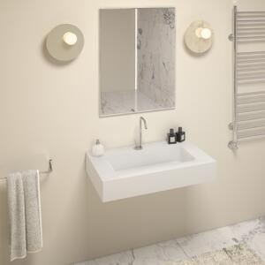 HEAVY - Top lavabo sospeso in marmoresina cm 80x50xh13 Bianco