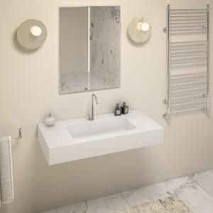 HEAVY - Top lavabo sospeso in marmoresina cm 100x50xh13 Bianco