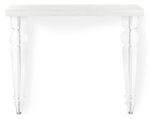 Consolle maugenio habitat gambe in plexiglass e piano in legno in varie finiture, colore bianco