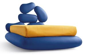 Noctis stones letto matrimoniale con contenitore, finiture blu pelle silvia 29 cat- c pellle