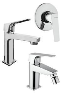 Set miscelatori bagno lavabo, bidet incasso doccia Piralla linea ICEBERG Cromo