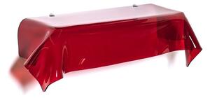 Iplex design drappeggi consolle in plexiglass drappeggiata a mano, colore trasparente rosso