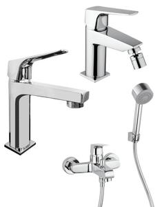 Set miscelatori bagno lavabo, bidet esterno vasca Piralla linea ICEBERG Cromo