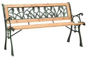 Panchina da Giardino 122 cm in Ghisa e Legno Massello di Abete
