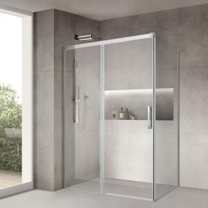 ZEN - Box doccia scorrevole trasparente vetro 8 mm H 200 cm simil Acciaio cm 100x70