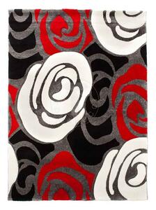 Tomasucci rose red and black tappeto moderno 100% polipropilene