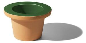 Internoitaliano pofi vaso in terracotta con interno in ceramica, colore verde