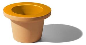 Internoitaliano pofi vaso in terracotta con interno in ceramica, colore senape