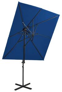 Ombrellone a Sbalzo con Doppia Copertura 250x250 cm Azzurro