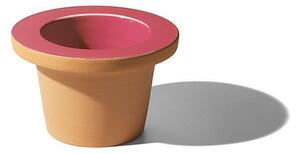 Internoitaliano pofi vaso in terracotta con interno in ceramica, colore rosa