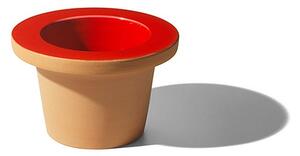 Internoitaliano pofi vaso in terracotta con interno in ceramica, colore rosso