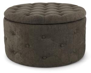 ERNESTINE - Pouf contenitore porta scarpe in tessuto polyestere Ø 70 x H40 cm Timo