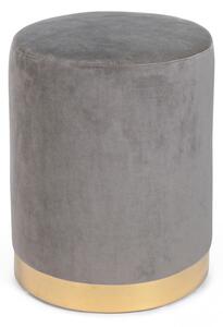 LUCILLA - Pouf sgabello in tessuto polyestere Ø 35 x H42 cm Grigio