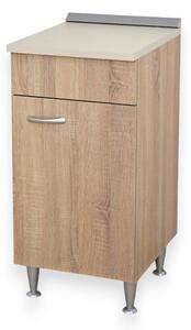 BASIC - Mobile base cucina 1anta dx con ripiano cm 40 effetto legno rovere well