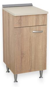 BASIC - Mobile base cucina 1anta sx con ripiano cm 40 effetto legno rovere well