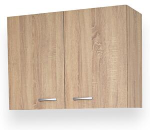 BASIC - Pensile scolapiatti cucina con griglie e raccogli goccia cm 80 effetto legno rovere well